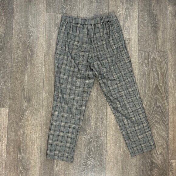 Aritzia Babaton Conan Pant Plaid Trouser Straight Leg High Waist Pleated Gray - Picture 13 of 16